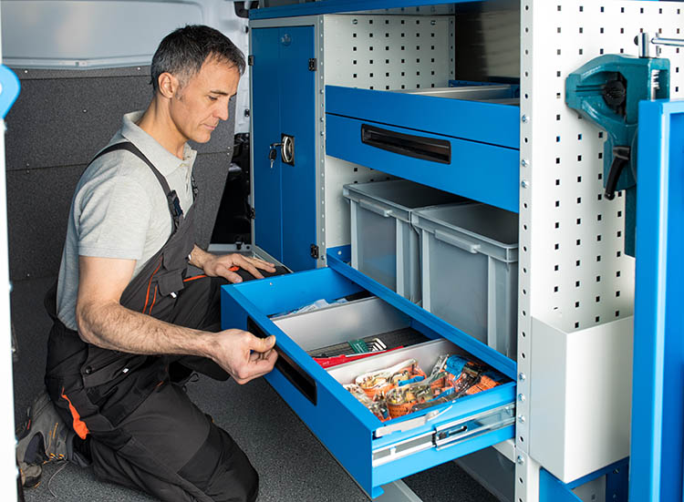 Cajón metálico con divisores Syncro México y Chile