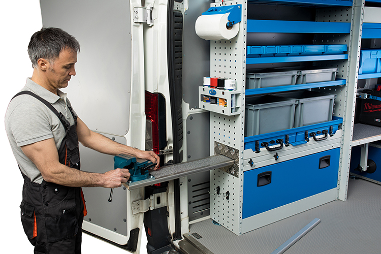 Portamordazas extraíble con superficie de madera marmolada Syncro México y Chile